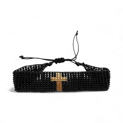 Handmade Black and Gold Bracelet