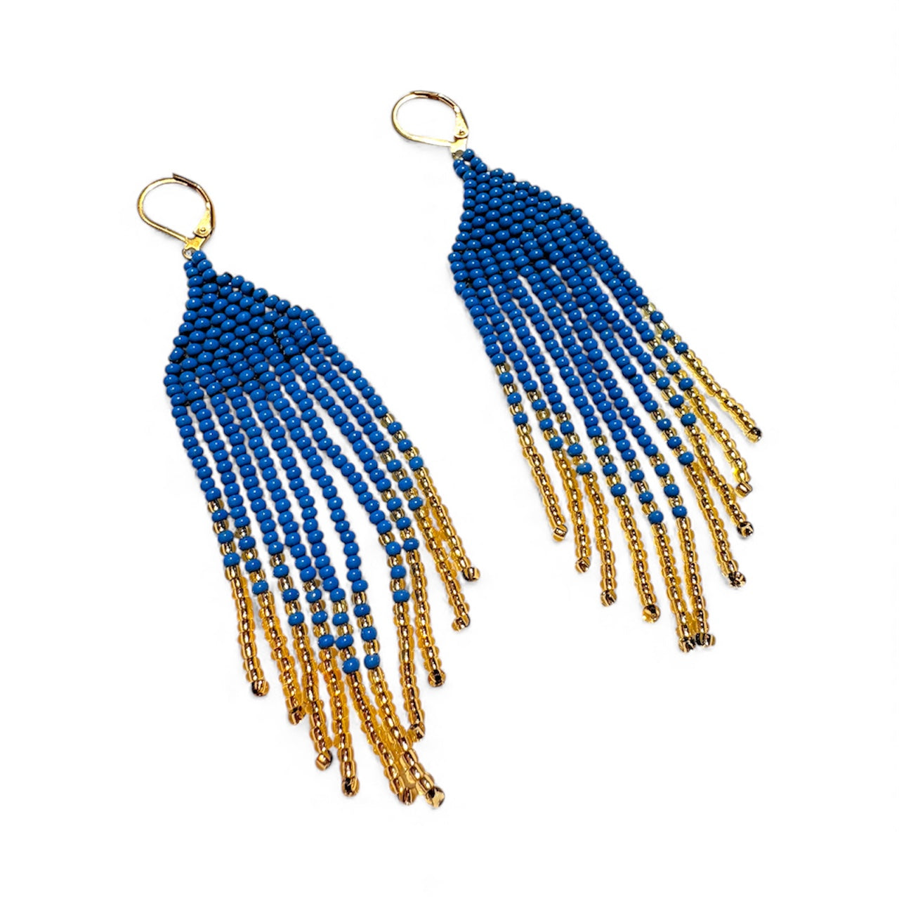 Handmade Blue and Gold Earrings