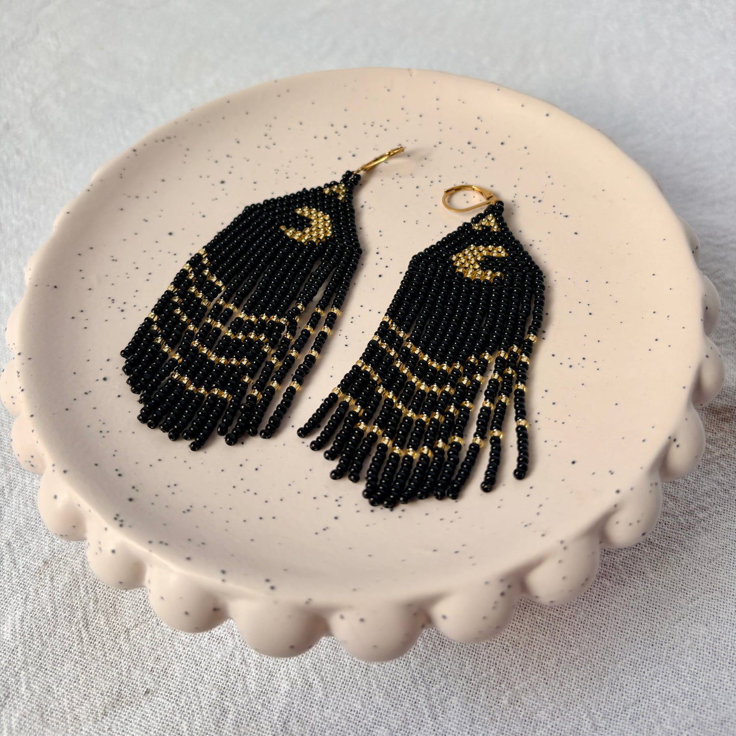 Handmade Blue and Gold Earrings