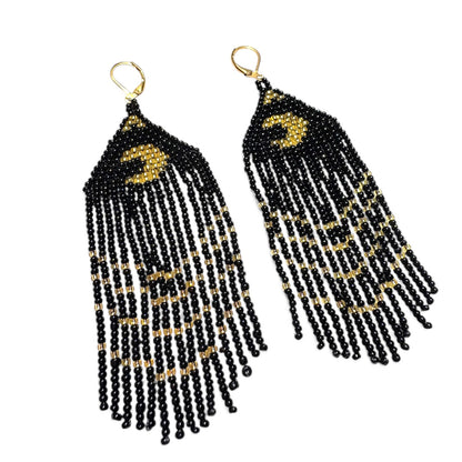 Handmade Blue and Gold Earrings